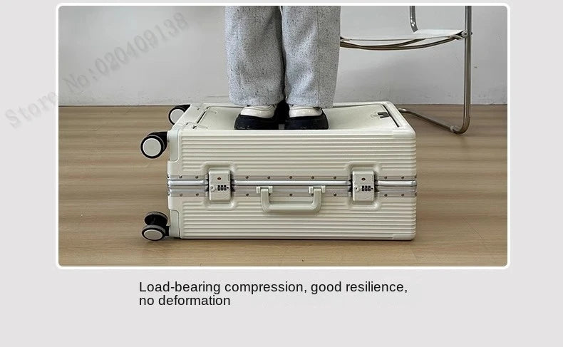 New Front Opening Suitcase Cabin Trolley Case 20/24/26/28 inch Aluminum Frame Large Capacity Luggage usb Charging TSA Lock Aimak Store