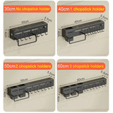 Stainless Steel Frame Wall Mounted Knife Holder Kitchen Nail Free Storage Rack Knife With Hook Kitchen Cabinet Storage Rack Aimak Store