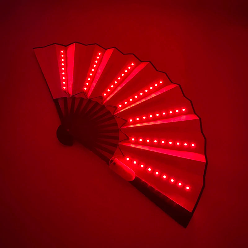 Luminous Folding LED Fan Dancing Light Fan Flashing For Night Music Show Rave Festival Accessories Glowing In The Dark Party Aimak Store