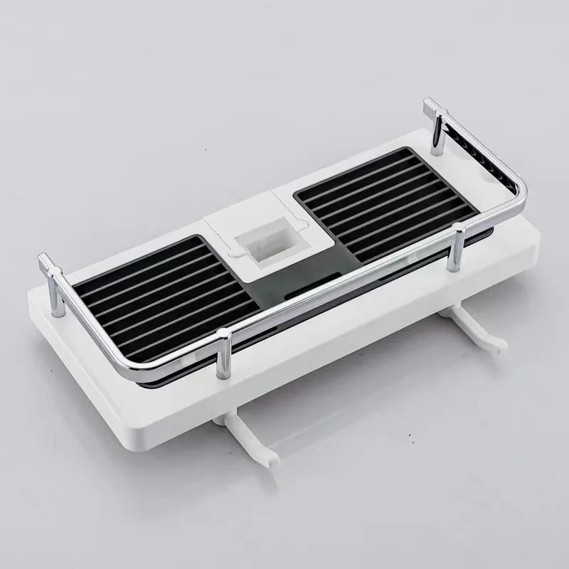 Bathroom Shower Storage Rack Organizer No Drilling Lifting Rod Shower Head Holder Shower Gel Shampoo Tray Holder Pole Shelves Aimak Store