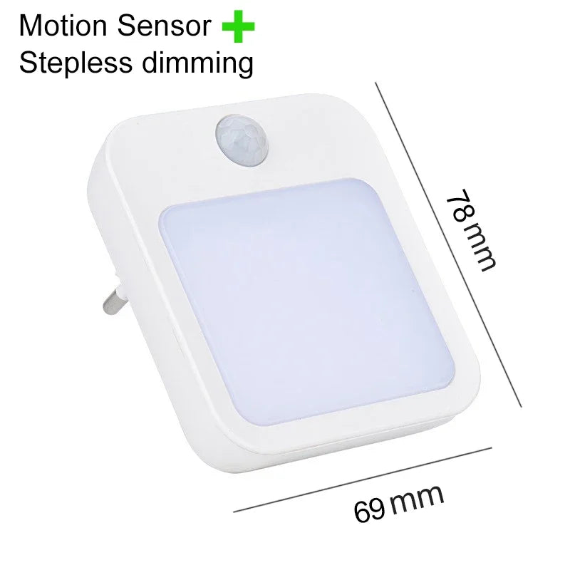Night Light Motion Sensor With LED Light EU Plug Lamps Children'S Night Light Wireless Night Lamp For Bedside Table Bedroom Aimak Store