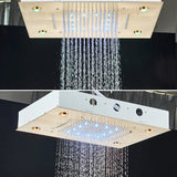Black Thermostatic Bathroom Shower Faucet Set Remote LED Rainfall Head Faucets Crane 3 Way Concealed Embedded Hot Cold Mixer Tap Aimak Store
