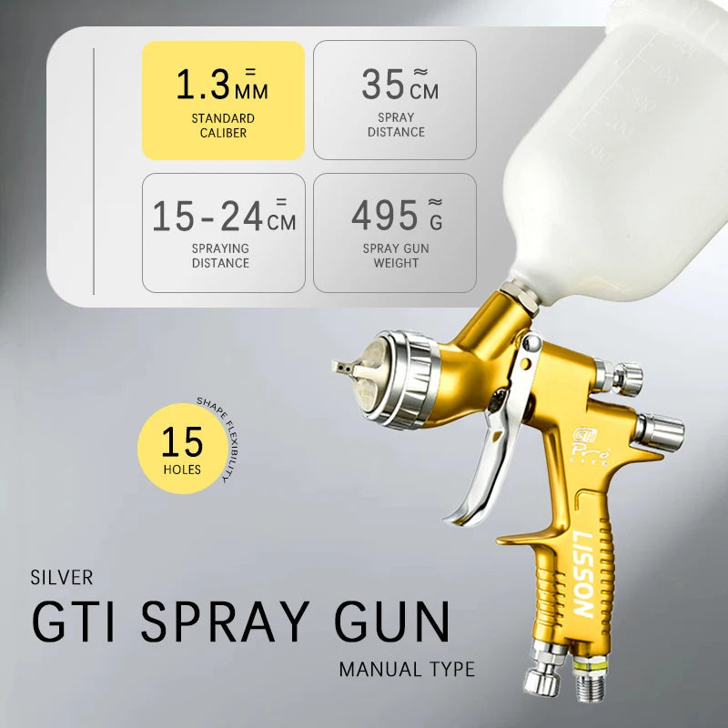 Professional Spray Gun 1.3mm HVLP Paint Gun GTI Pro Lite 600cc Spray Gun Sprayer For Car Furniture Primer Arnish And Top Coat Aimak Store