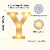 1pc White Decorative Led Light Up 6.3'' Number Letters Sign Night Lights Marquee For Home Wedding Party Birthday Christmas Decor Aimak Store