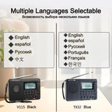 Retekess V115 Radio FM AM SW Portable Radios AM FM Rechargeable Shortwave Radio Battery Powered Full Waves USB Recorder For Gift Aimak Store