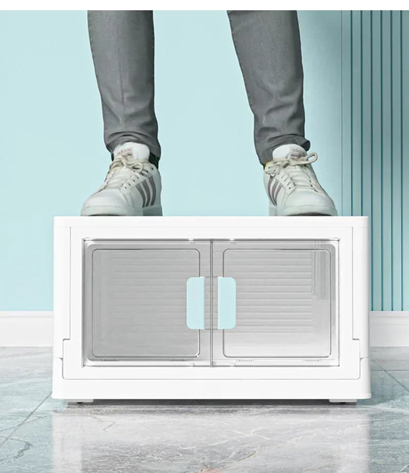 Foldable Storage Box Large Capacity Sundries PP Organizer Bedroom Transparent Stackable Toy Snacks Sorting Bin Closet Organizer Aimak Store