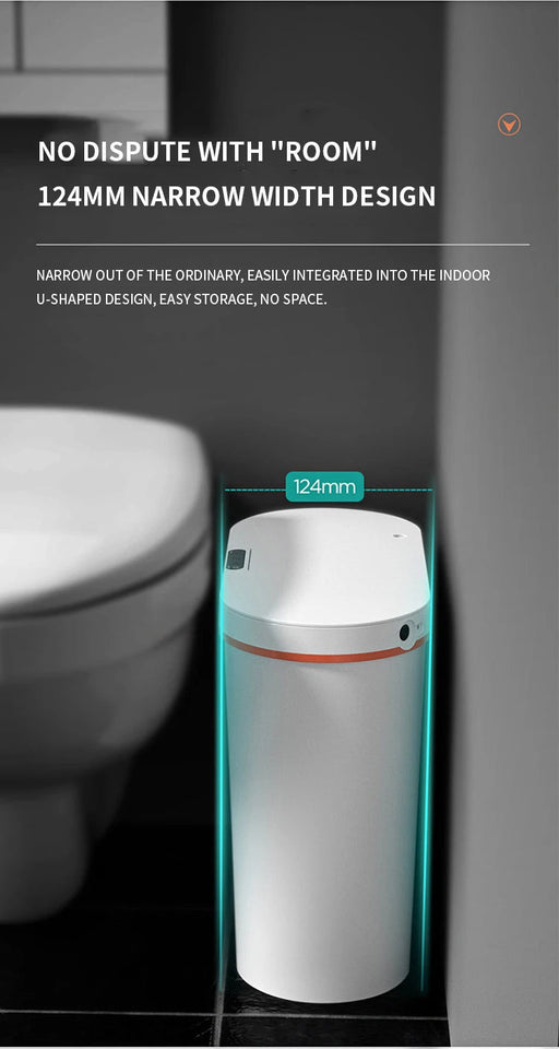 15L Aromatherapy Smart Sensor Trash Can Garbage Bin Electronic Trash Bin Narrow Toilet Rubbish Wastebasket for Home Kitchen Bath Aimak Store