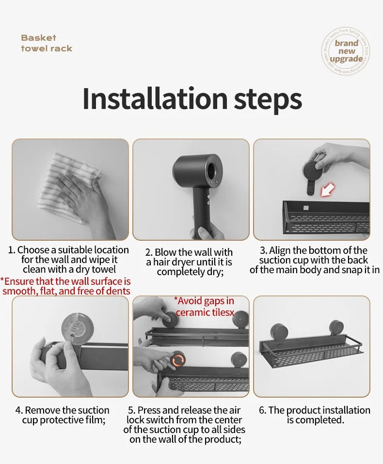 No Need To Drill Suction Cup Wall-mounted Suction Cup Mop Clip, Bathroom Mop Storage Rack, Bathroom Household Strong Mop Hook Aimak Store