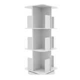 Bymaocar 360° Rotating Bookshelf, 3 Tier Standing Bookcase, Small Corner Bookcase White For Bedrooms/Living Rooms Aimak Store