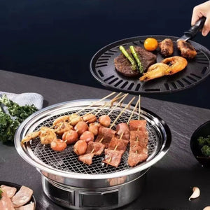 Multifunctional Charcoal Barbecue Grill, Household Korean BBQ Grill, Portable Camping Grill Stove, Tabletop Smoker Grill Aimak Store