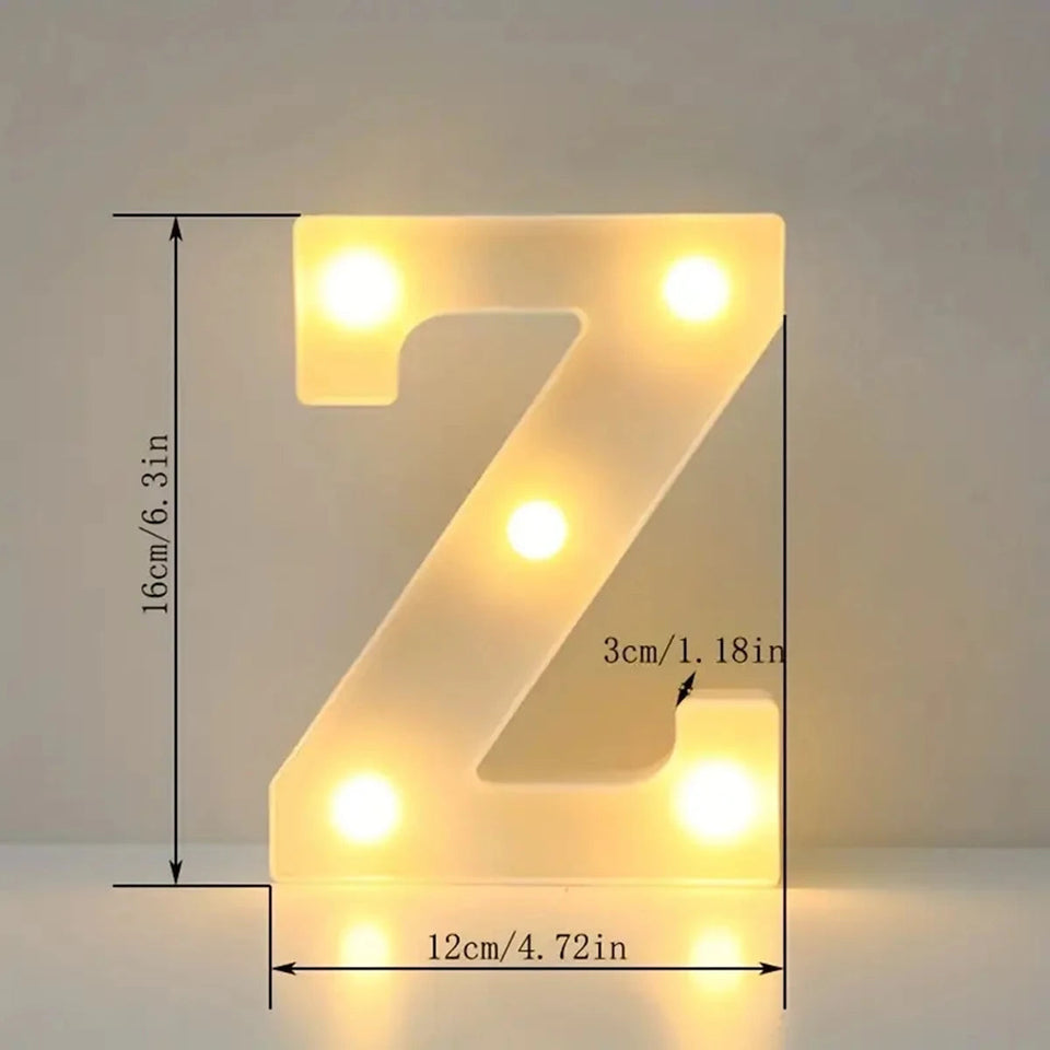 1pc White Decorative Led Light Up 6.3'' Number Letters Sign Night Lights Marquee For Home Wedding Party Birthday Christmas Decor Aimak Store