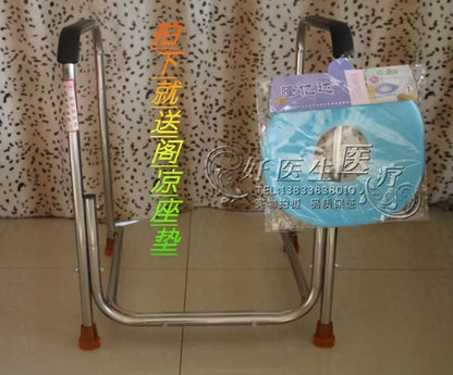 Non Slip Bathroom Armrest Easy To Install Toilet Chair Stainless Steel Lavatory Support Frame Foldable Safety Shower Seat
