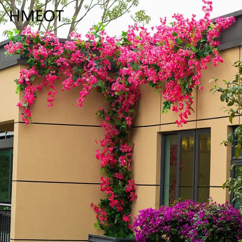 Artificial Flower Rattan Tree Vine Bougainvillea Floral Wall Plants Tree Wedding Christams Party Festival Outdoor Garden Decor Aimak Store