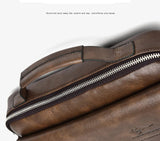 Men'S Briefcase Shoulder Business Square Tote PU Leather Cross Handbag Messenger Crossbody Square Side Phone Pouch Hand Bag Male Aimak Store