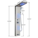 Black LED Shower Panel Tower System Rain Waterfall Shower Column Hydroelectricity Massage Body Spa Bath Shower Faucet Mixer Aimak Store