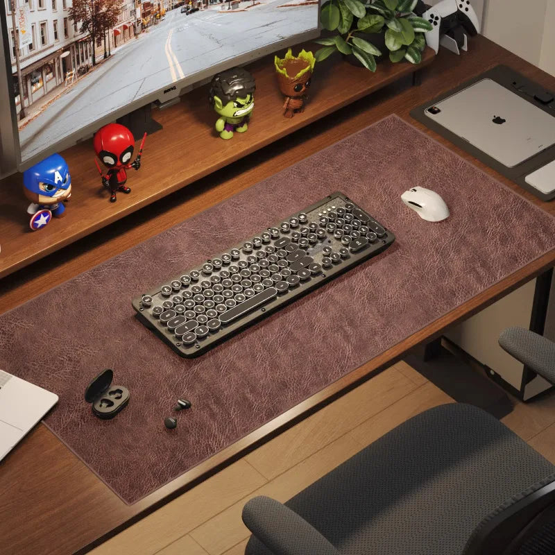 Retro Mousepad Mouse Pad Large Waterproof Non-slip PU Suede Desk Mat Computer Keyboard Desk Pad Mouse Mats Gaming Accessories Aimak Store