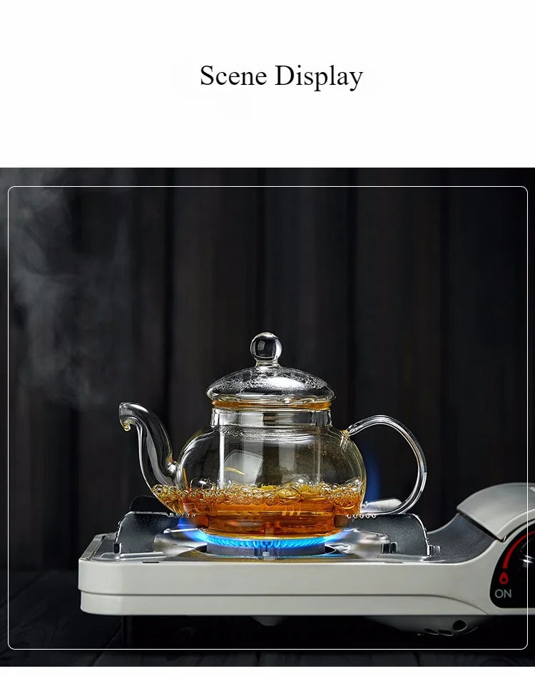 400ml/1000ml Heat-resistant Glass Tea Pot Flower Kettle Kung Fu Teawear Set Tea Strainer Infuser Puer Oolong Barley Pot Teaware Aimak Store