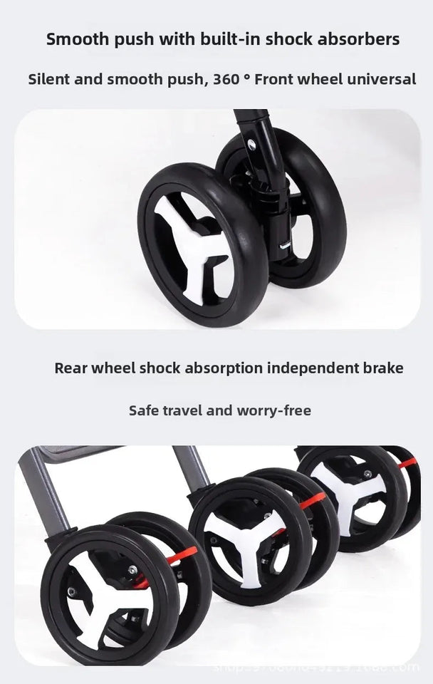 Twin Baby Stroller Can Sit and Lie Down Lightweight Stroller Two Children Outdoor Skate Baby Gods Double Seat Folding Stroller Aimak Store