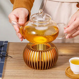 Gold Hollow Aluminum Alloy Teapot Warmer Coffee Pots Candle Base Heater Stove Household Glass Teapot Tea Stove Milk Warmer Stand Aimak Store