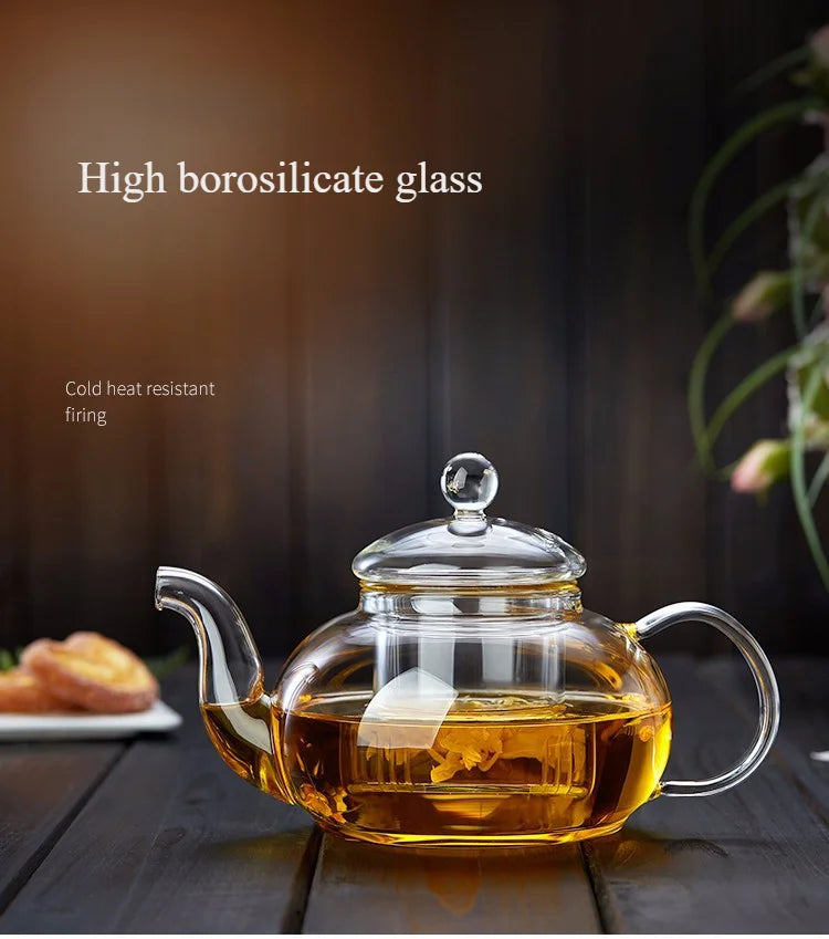 400ml/1000ml Heat-resistant Glass Tea Pot Flower Kettle Kung Fu Teawear Set Tea Strainer Infuser Puer Oolong Barley Pot Teaware Aimak Store