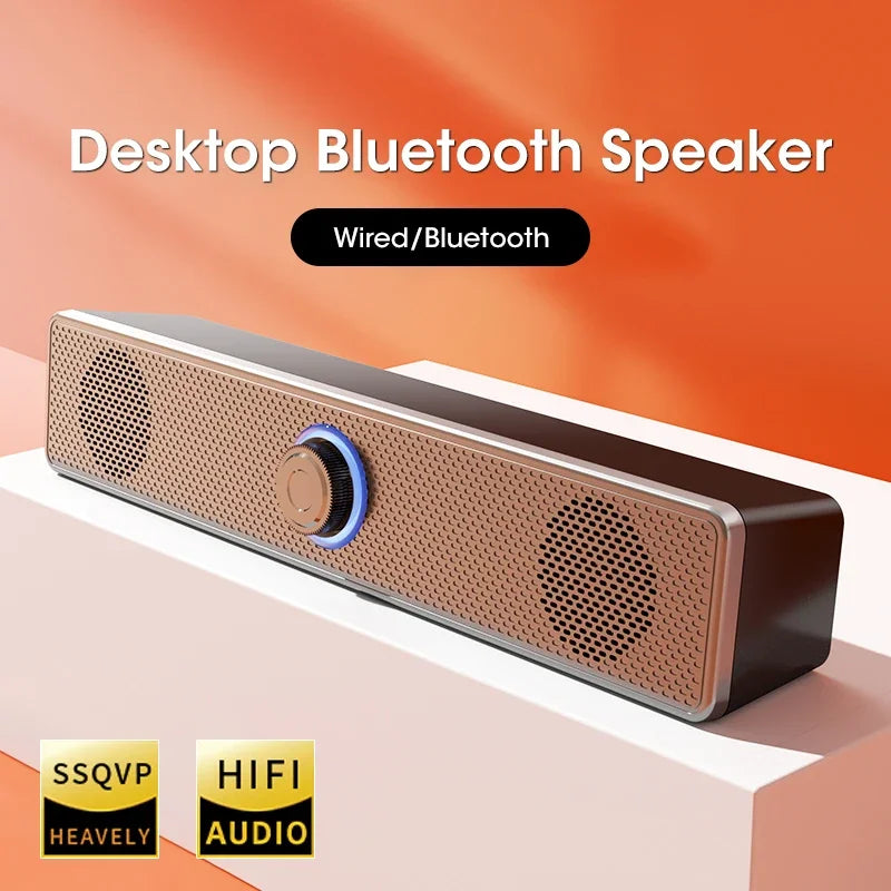 Bluetooth Computer Speakers Wired Surround Sound Bar Stereo Subwoofer Soundbar for Desktop Laptop PC Mini Home Theater System Aimak Store