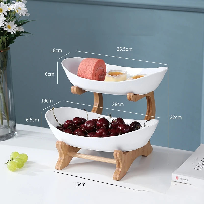 Internet Famous Fruit Tray Creative Modern Home Decoration Multilayer Nordic Style Luxury Snack Tray Aimak Store