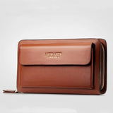 Men Clutch Bag Men's Long Purse Large Capacity Men's Wallets Cell Phone Pocket Passcard Pocket High Quality Wallet Bags For Men Aimak Store