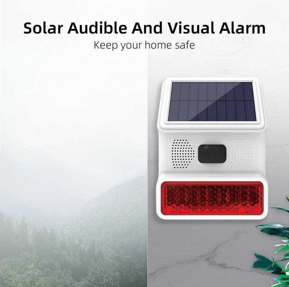 433MHZ Wireless Solar SIren Sound Light Flash Alarm Outdoor Alarm Horn for PGST GSM Home Security Alarm System Aimak Store