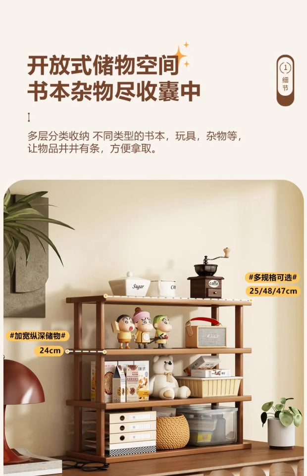 Desktop Storage Rack Small Shelf on The Desk Simple Bookshelf Desk Kitchen Storage Rack Countertop Shelf Bamboo Storage Rack Aimak Store