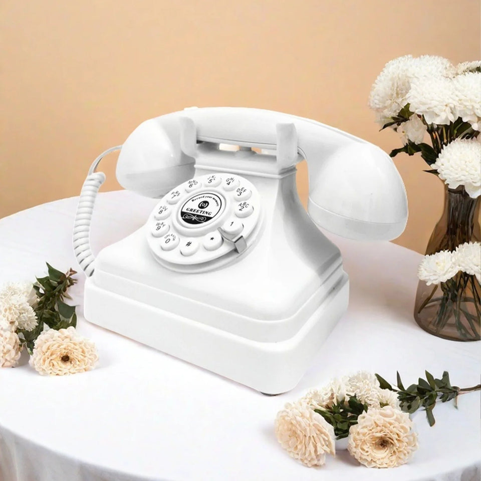 Wedding Audio Guest Book Phone Retro Rotary Style Antique Phone Audio Guestbook Phone Message Voice Recorder  For Wedding Party Aimak Store
