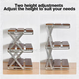 Camping Folding Shelf Outdoor Garden Wood Coffee Table Portable Lightweight Storage Rack Picnic Tourist Adjustable Shell Table Aimak Store