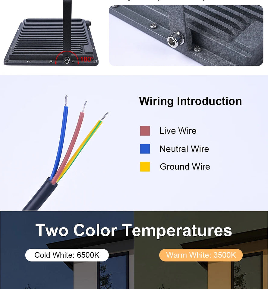 LED Floodlight LED Projector IP67 Waterproof Reflector 220V 10w20w 30w 50w 100w 150w 200w 300w Wall Garden Spotlight Flood Light Aimak Store