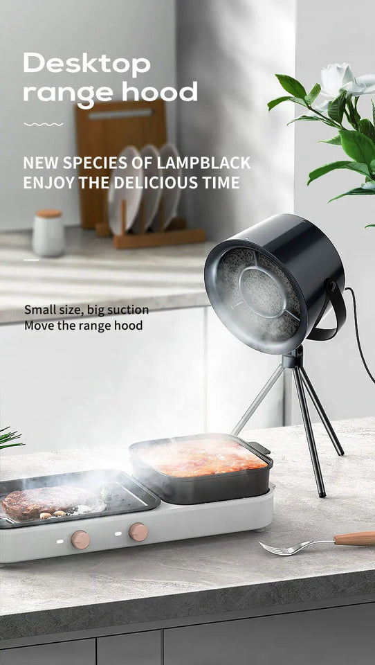 Desktop mini range hood large suction home restaurant hot pot barbecue deodorization fume purifier portable smoke exhaustmachine Aimak Store
