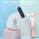 Portable Mini Fan 2000mAh USB Rechargeable 3 Speed Handheld Foldable Fan Hand Held Small Pocket Travel Fan with Handy Power Bank Aimak Store
