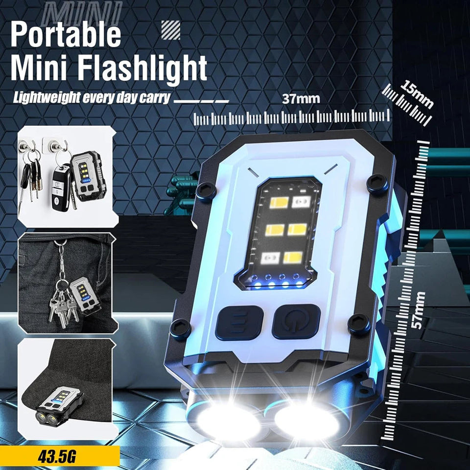 8 Modes Waterproof Mini Keychain Flashlight Magnet USB C Rechargeable EDC 800 High Lumens LED&COB Portable Clip on Flashlights Aimak Store
