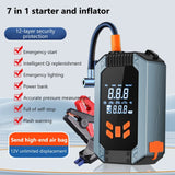 7 in 1 Car Tyre Inflator Inflatable Pump Electric Pump Car Jump Starter Battery Starting Portable Air Compressor Emergency Power Aimak Store