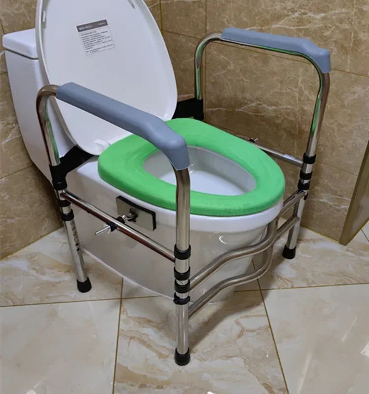 Non Slip Bathroom Armrest Easy To Install Toilet Chair Stainless Steel Lavatory Support Frame Foldable Safety Shower Seat