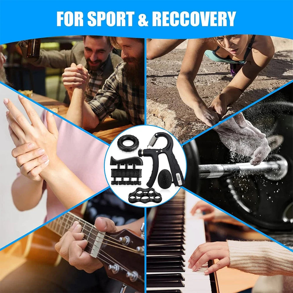 Adjustable Grip Strength Trainer Wrist Finger Exerciser Hand Grip Strengthener Muscle Building Injury Recover Expander Kit Aimak Store