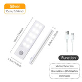 10/20/30/40/50CM Under Cabinet Led Light Sensor Movement Rechargeable Wireless Led Lamp Night Light Cupboard Bedroom Wardrobe Aimak Store