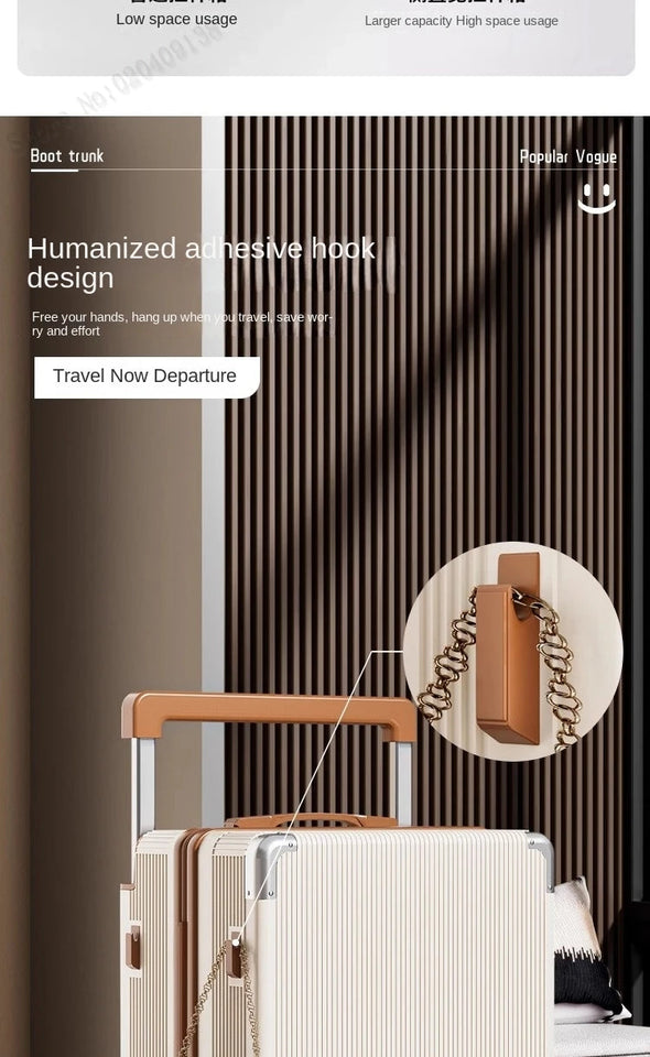 18-28Inch Wide Trolley Suitcase Mute Brake Wheels USB Port Password Boarding Box Multifunctional Large Capacity Suitcase Aimak Store