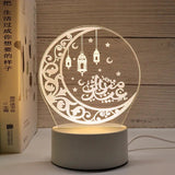 3D Moon Castle Acrylic LED Night Light Eid Mubarak Festival Ornaments Islamic Muslim Party Supplies 2025 Ramadan Home Decoration Aimak Store