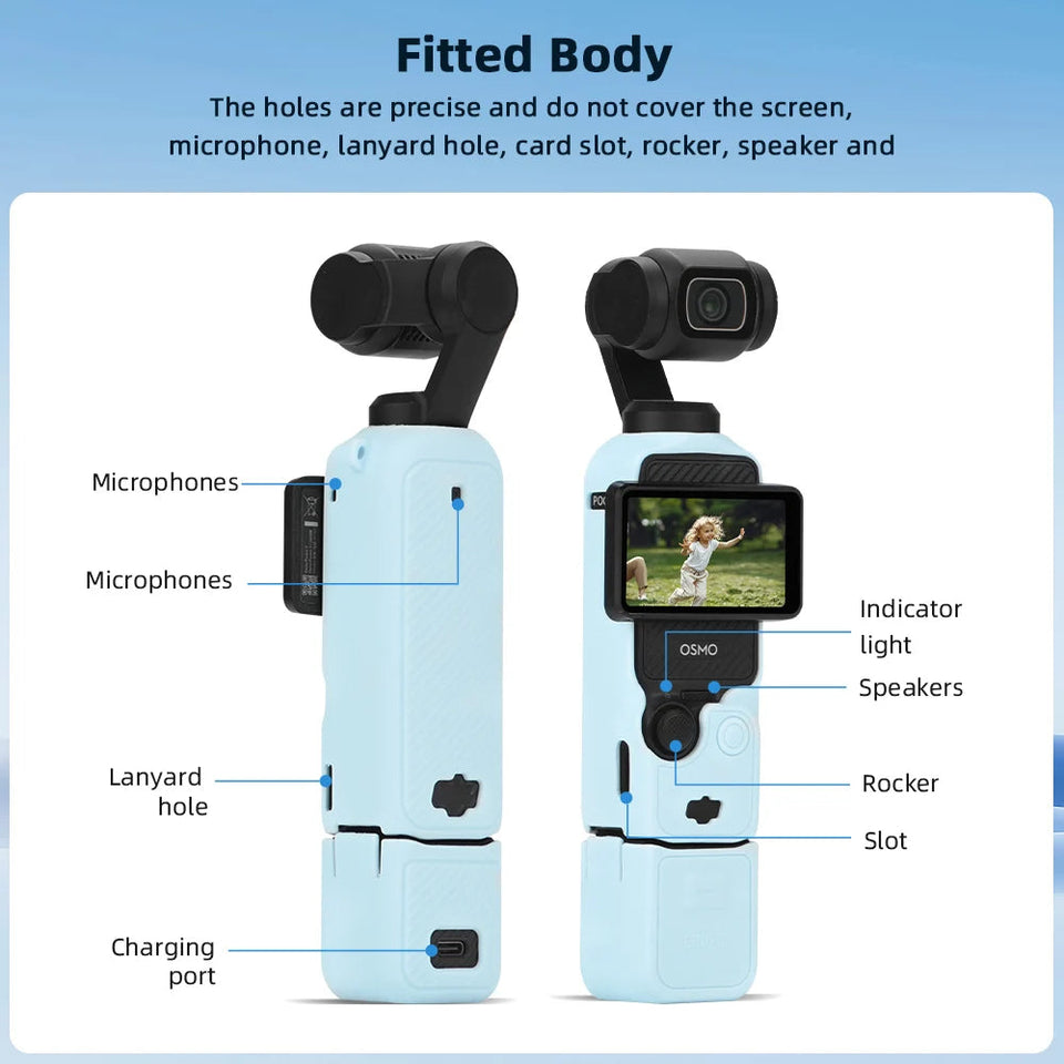 Case for DJI OSMO Pocket 3 Silicone Protective Cover Anti-Scratch Lens Cap Protector for Pocket3 Case Camera Shell Accessories Aimak Store