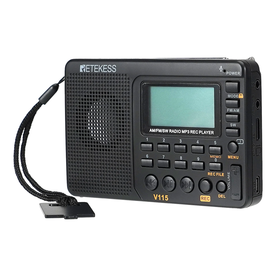 Retekess V115 Radio FM AM SW Portable Radios AM FM Rechargeable Shortwave Radio Battery Powered Full Waves USB Recorder For Gift Aimak Store