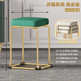 Simple and Luxurious Stackable Square Stool Enlarged and Thickened Round Stool Dirt Resistant Technology Cloth Stool Aimak Store