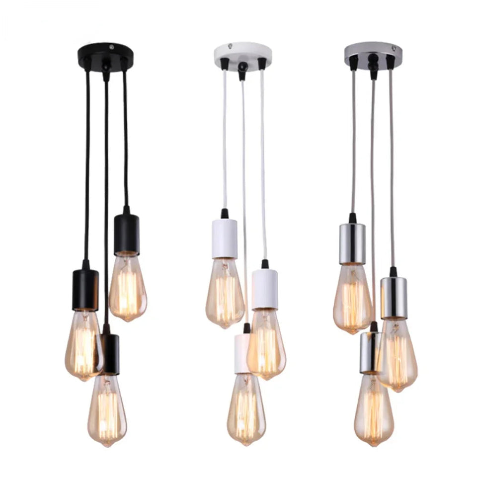 Linear Pendant Lights E27 Simple Black/white/silver 90-260v Bar Cafe Indoor Lighting Fixtures Decoration Hanging Lamp Restaurant Aimak Store
