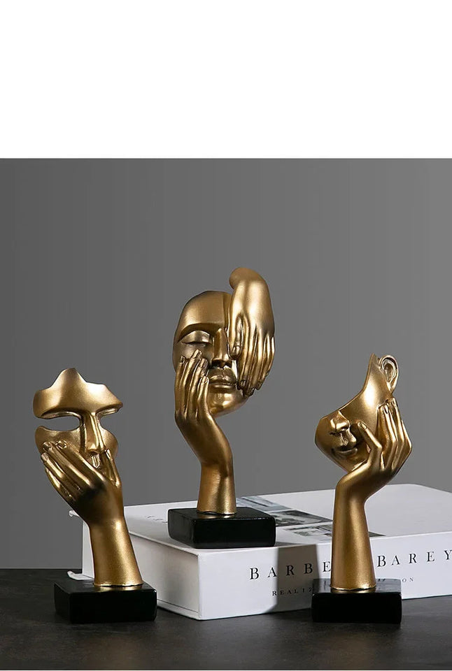 Resin Abstract Mask Statues European Miniature Figurines for Interior Home Office Study Desktop Figure Ornament Decor Gift Aimak Store