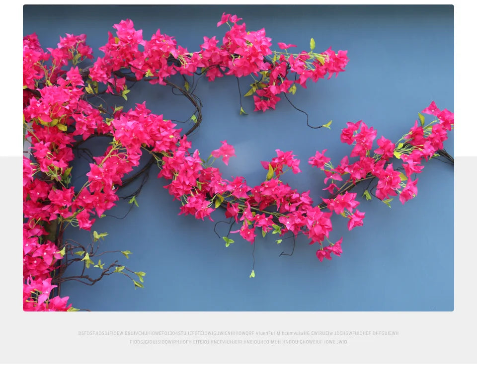 Artificial Flower Rattan Tree Vine Bougainvillea Floral Wall Plants Tree Wedding Christams Party Festival Outdoor Garden Decor Aimak Store