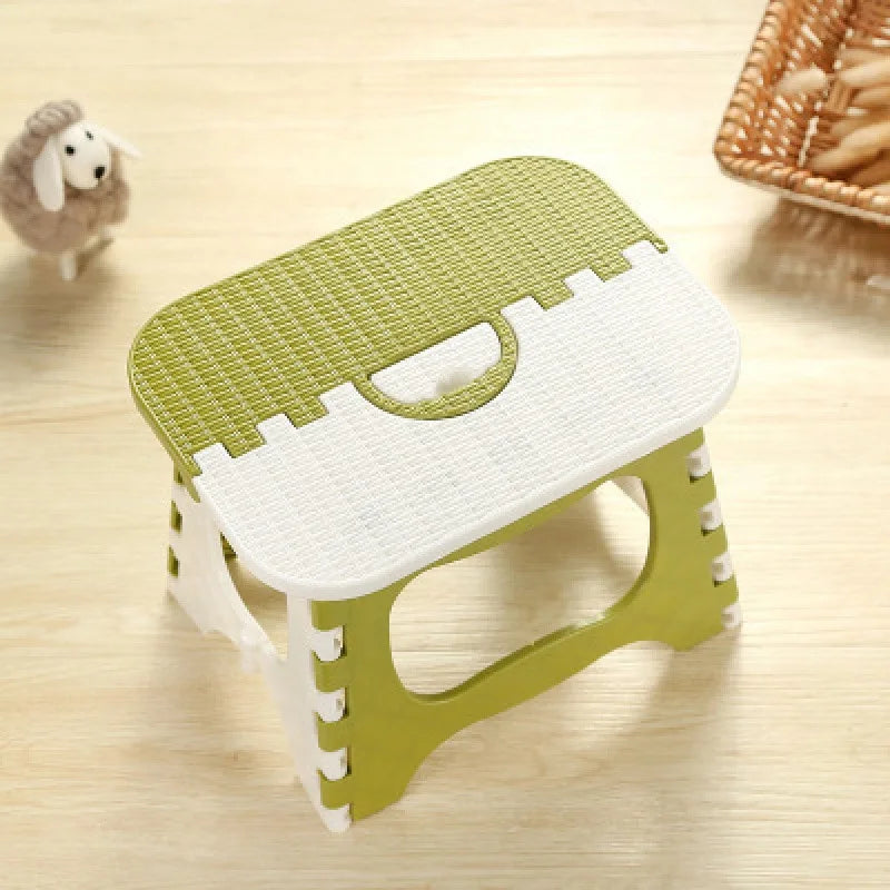 1PC Plastic Folding Stool With Handle Portable Thickened Household Space-saving Stool Outdoor Travel Camping Fishing Bench