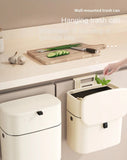 Household plastic flip-top wall-mounted trash can kitchen bathroom bathroom gap wall-mounted storage simple trash can Aimak Store