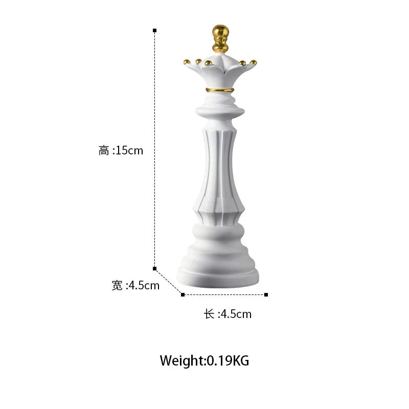Chess Pieces Statue Resin King Queen Figure For Interior Home Living Room Office Sculpture Study Decoration Piece Ornament Aimak Store